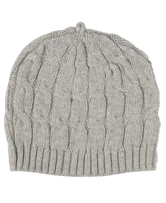 Baby Mode Signature Baby Boys and Girls Beanie Hat Cable Knit, 0-6M, Gray