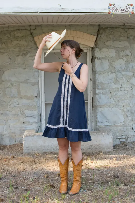 Cotton Lake Dress in Sailor-Medium & 2XL