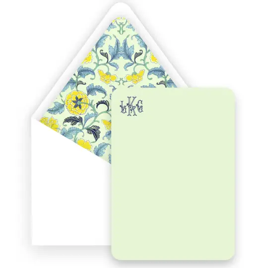 Floral Mint Flourished Lined Women's Stationery
