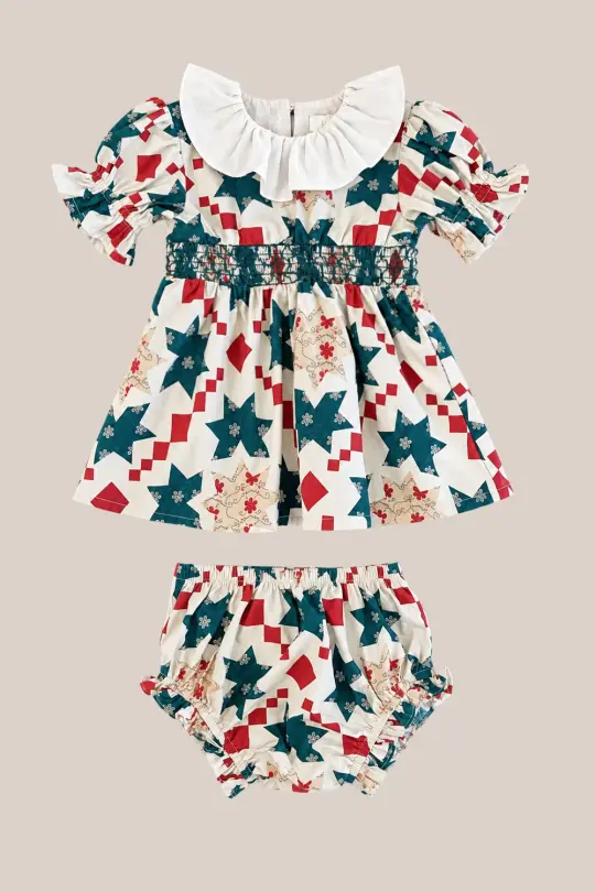 Baby Hannah Dress Set in Louisa May Quilt