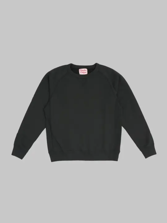 Wonder Looper Pullover Crewneck Super Looper French Terry Sumi Black
