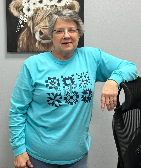 Quilted Cow Block - Long Sleeve