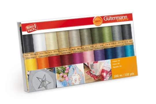 Cotton 50 20 spools 20 Colors 100m Basics