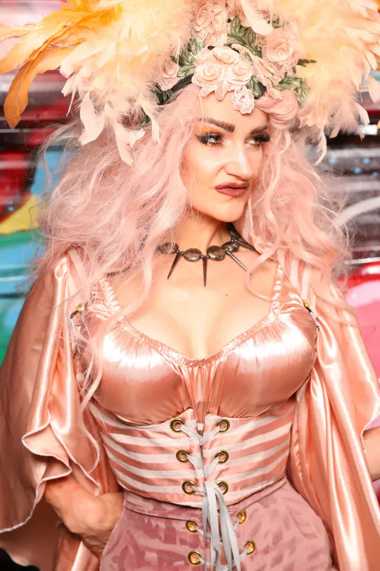 Cropped Vixen Underbust in Strawberry Taffy Stripe - The Darling Dolly Collection