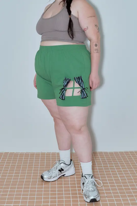 Cotton Window Shorts Green