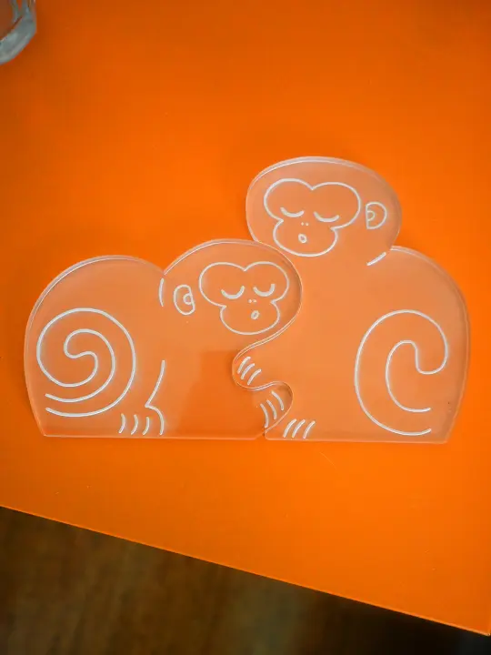 "Perfect Nap" (MONKEYS) Set of two acrylic coasters