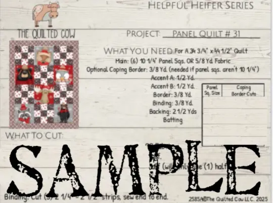 Helpful Heifer Panel Quilt # 31