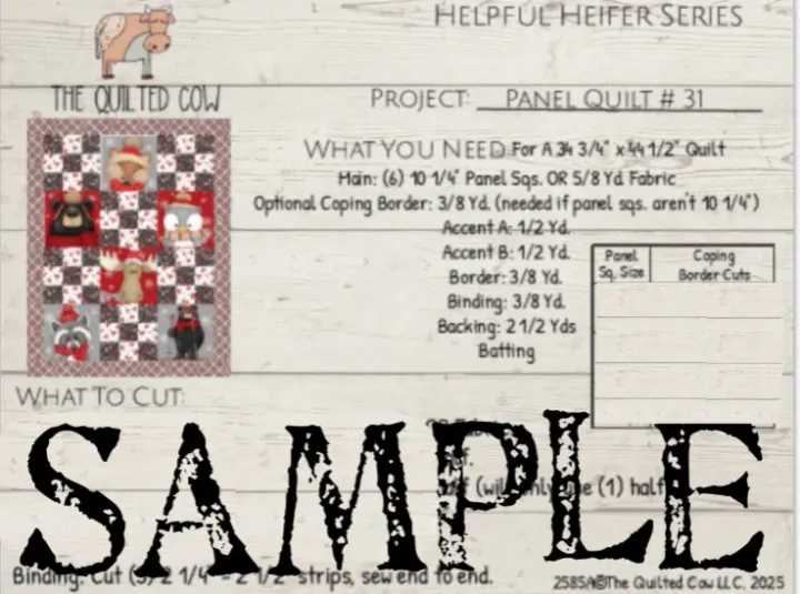 Helpful Heifer Panel Quilt # 31