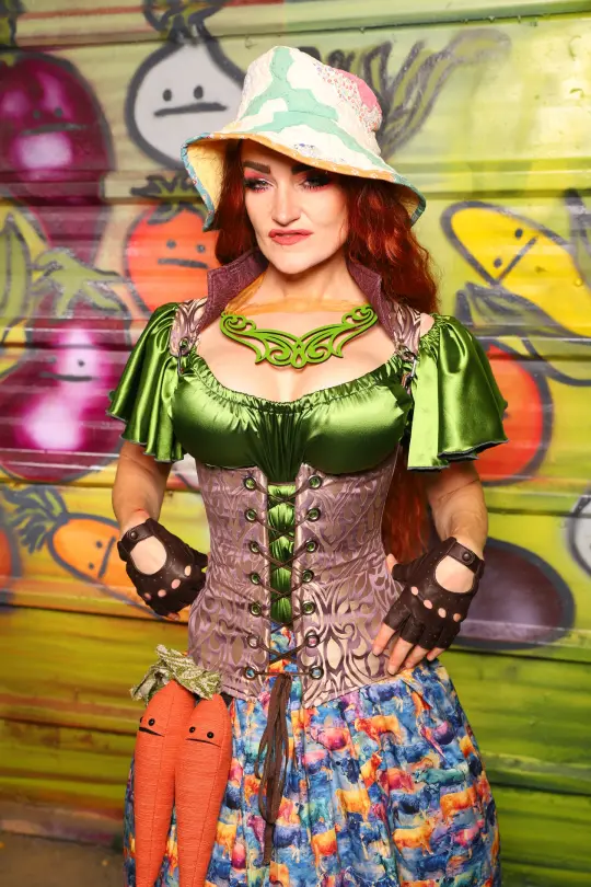 Vixen Underbust Corset in Lavender Damask - The Hoedown Throwdown Collection