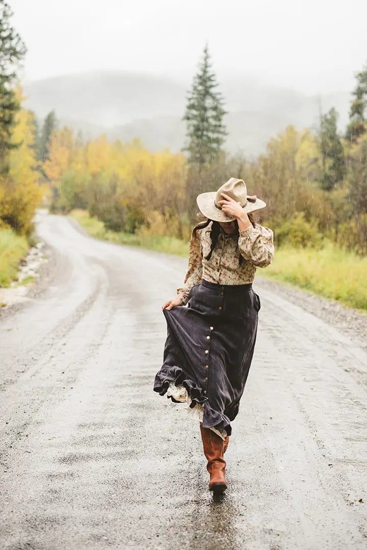 Prairie Skirt in Blue Smoke XS/Small