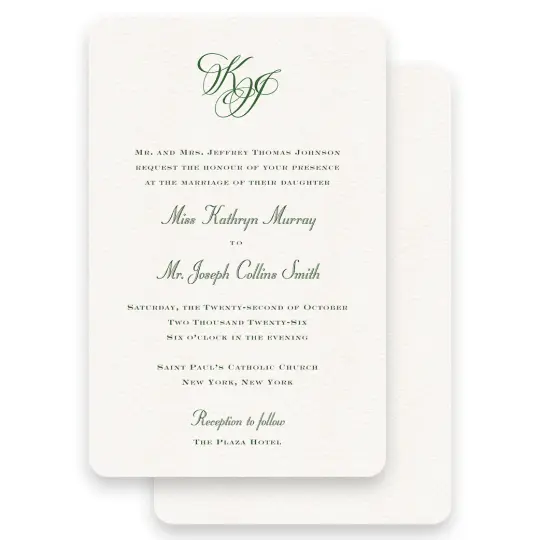 Green Simple Script Logo Chinoiserie Wedding Invitation