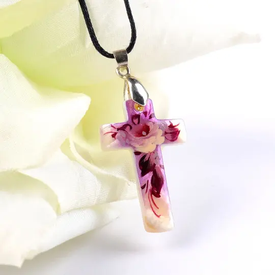 Zhostovo Cross Necklace