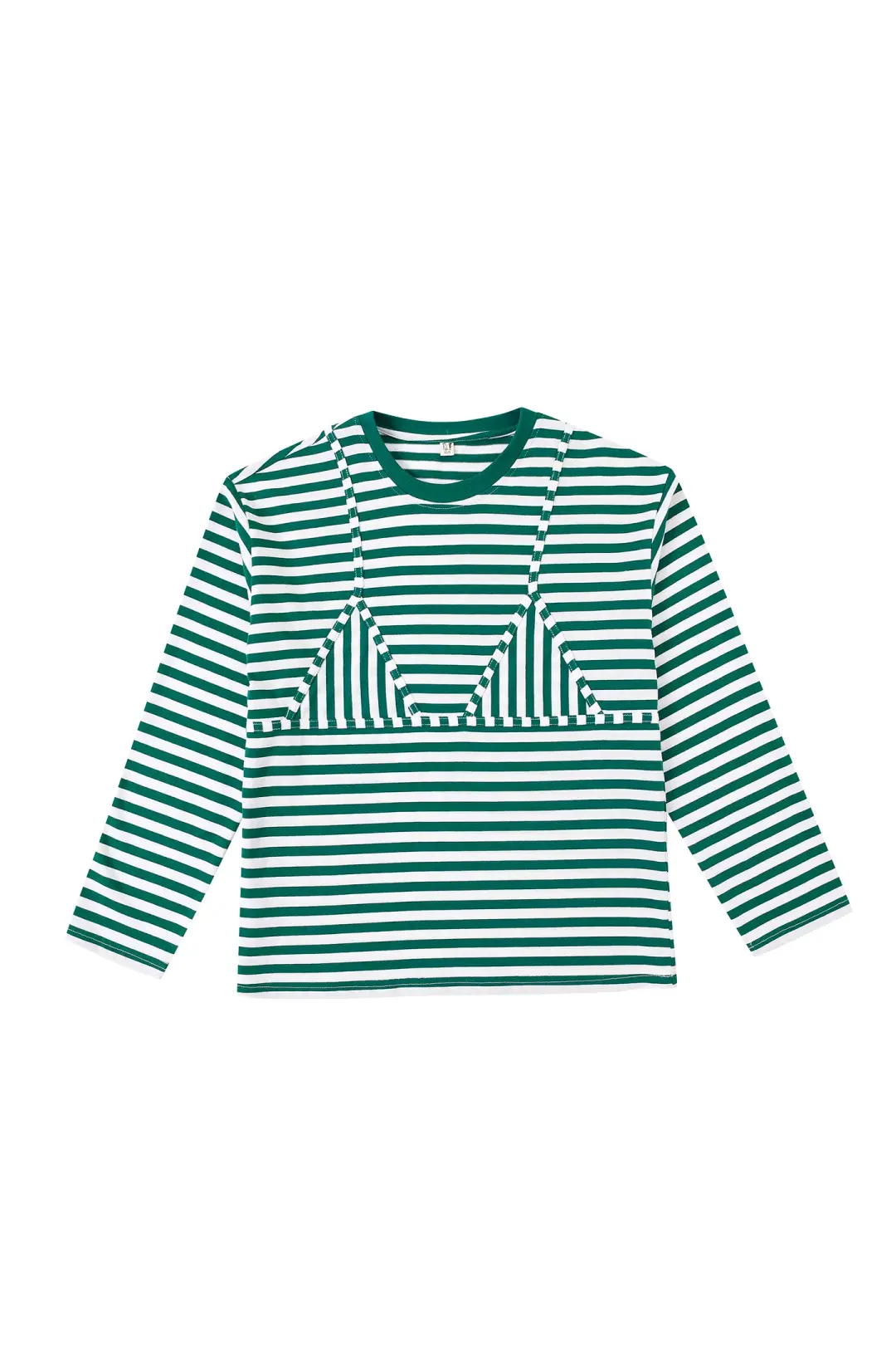 Bikini Bod Cotton Stripe Long Sleeve Tee Green/White