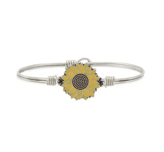 YELLOW SUNFLOWER BANGLE BRACELET