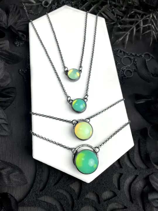 Small Uranium Glass Necklaces - 4 Stone Options