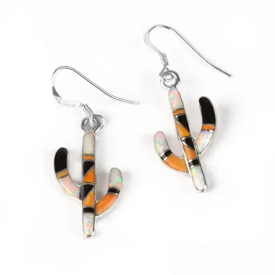 Saguaro Gemstone Cactus Earrings