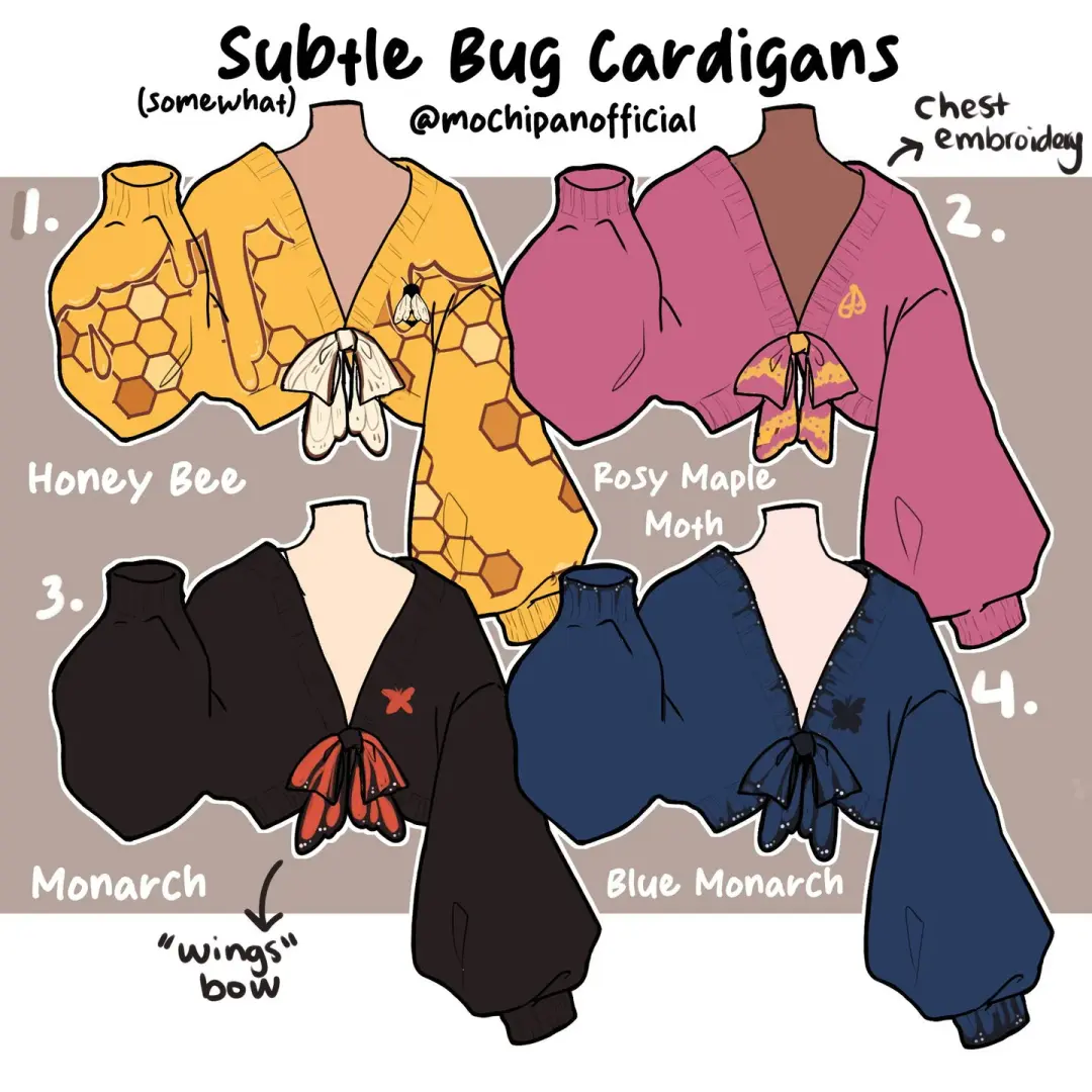 (Interest Check) Subtle Bug Cardigans (In Development)