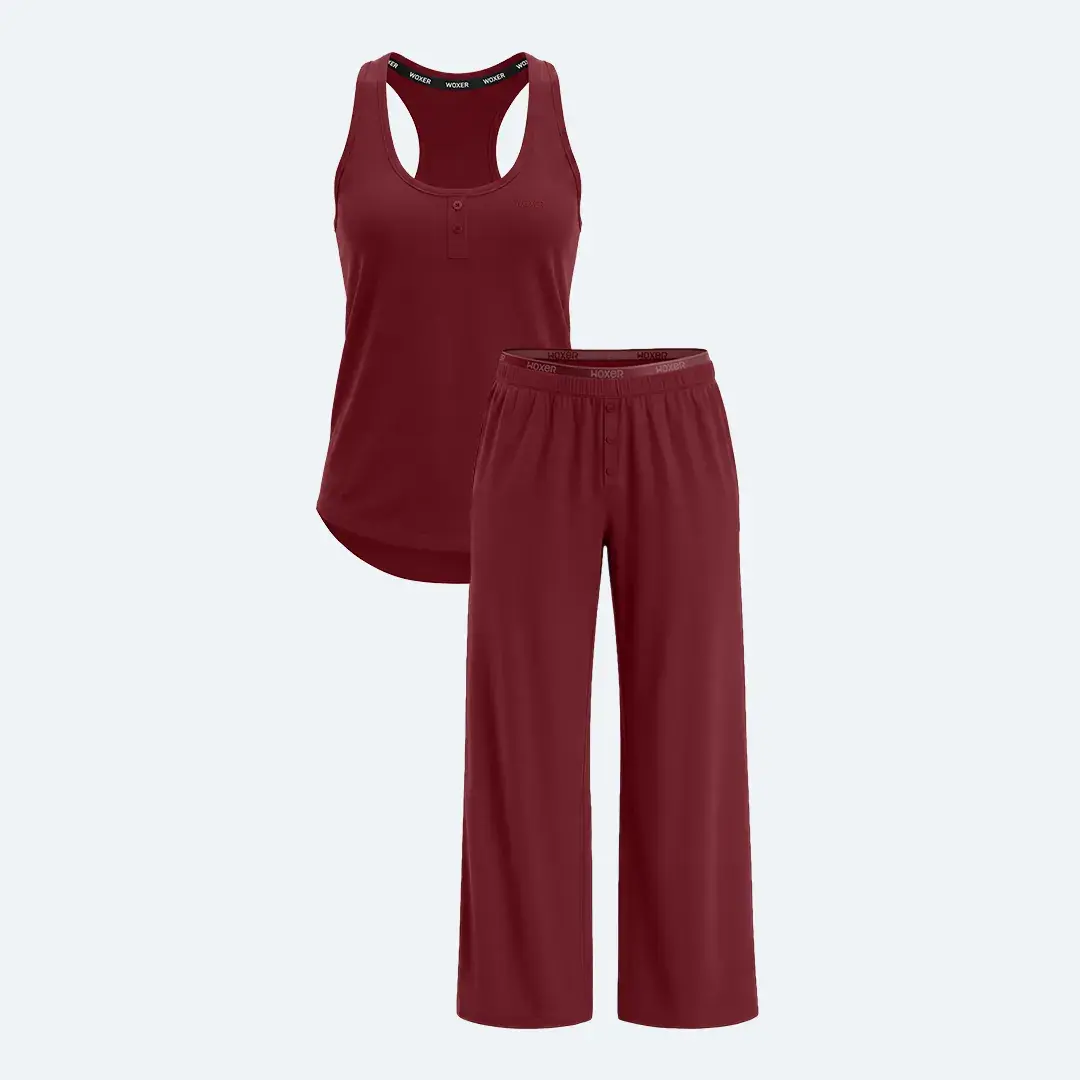 Loose Pants + Sleep Tank Claret Sleep Set
