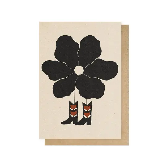 Flower Boots Greetings Card