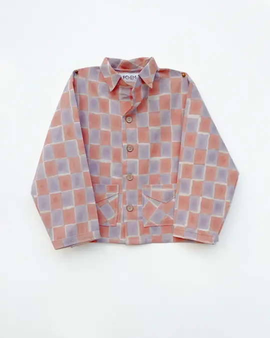 Handwoven Cotton Eli Jacket in Sala Block-print