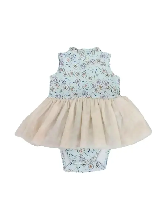 Jersey Luna Tulle Onesie - Blue Fans