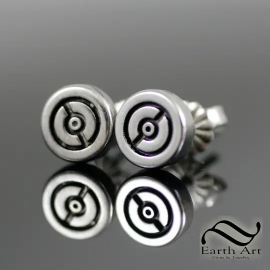 Pokeball Earrings - sterling silver or 14k Gold