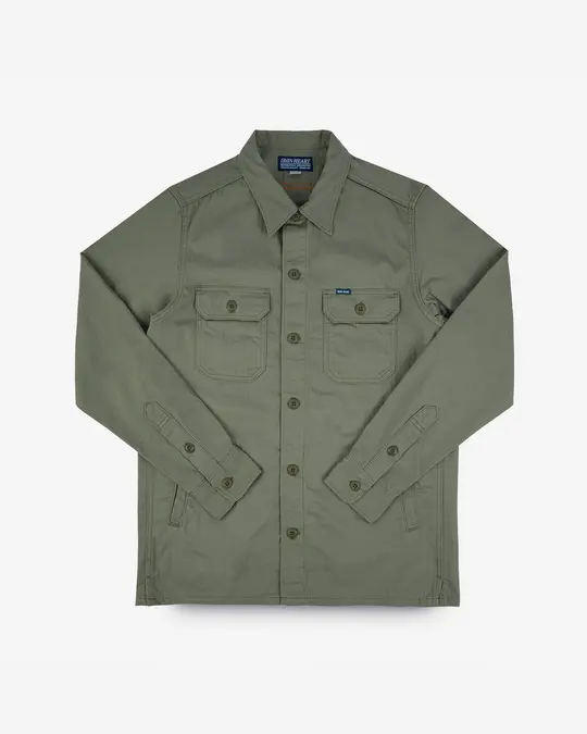 9oz Herringbone Military Shirt - Olive Drab Green