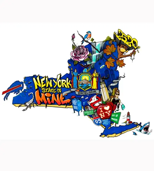N.Y. STATE OF MINE ARCHIVAL PRINT, LIMITED EDITION OF 25 - 11 x 17"
