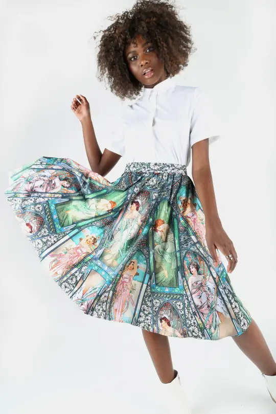 Times Of Day Pocket Midi Skirt
