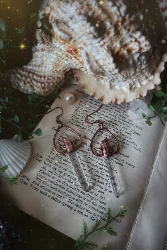 Lemurian Crystal Earrings