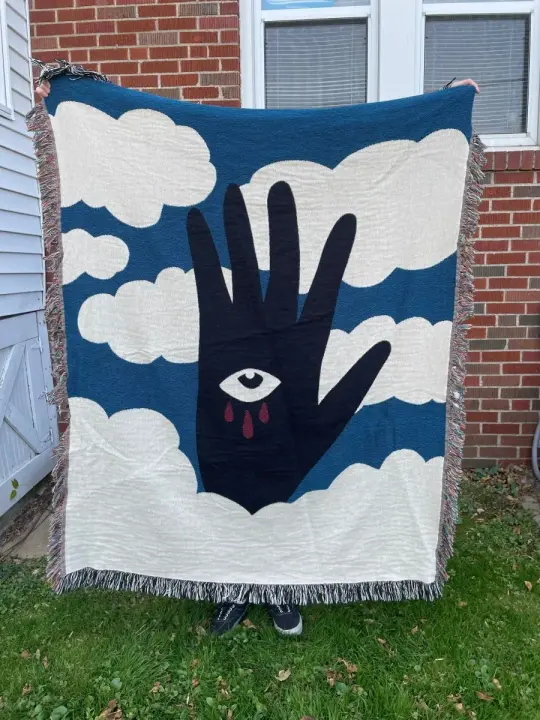 The more I see the less I know woven blanket