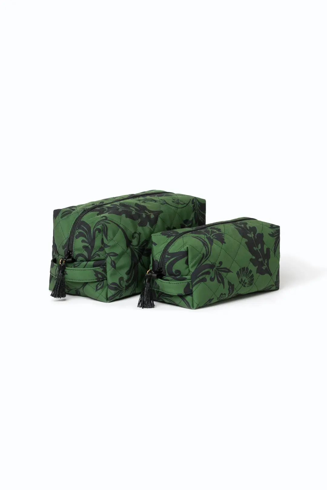 Black And Green Makeup Bag Set | Forest Flower