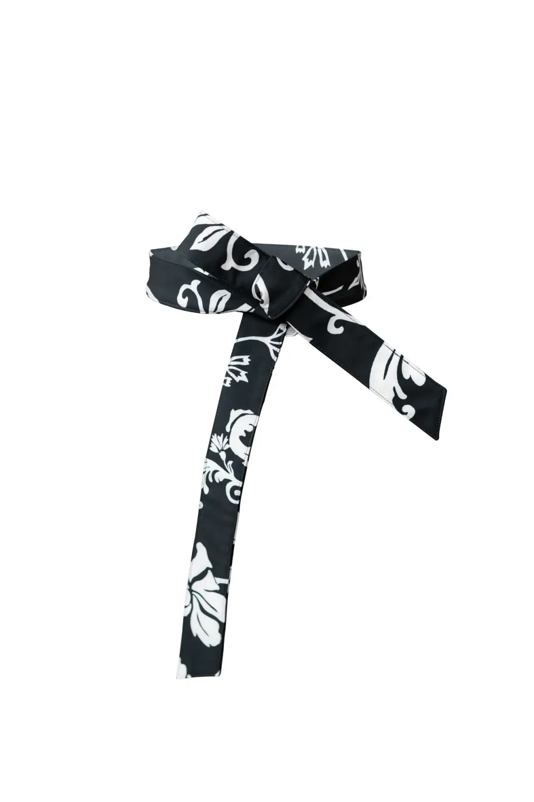 Black Belt with Off-White Floral Print | Blooming Night