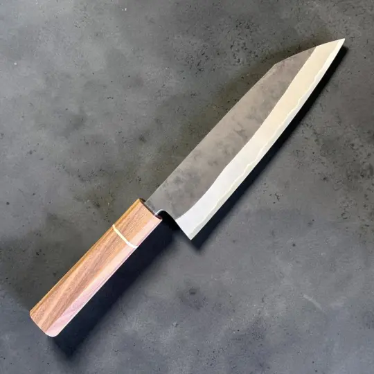 Imai Stainless Clad Aogami Super Kurouchi Bunka 183mm with Sanjo Walnut & Maple Handle