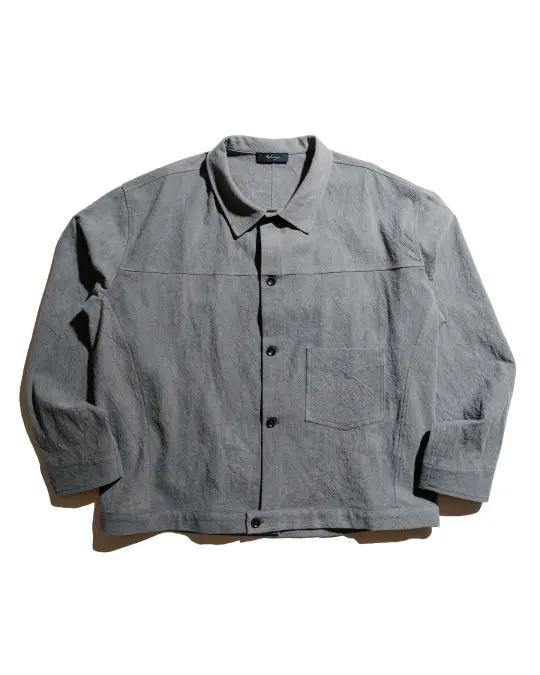 Wanze Type 1 Overshirt Cotton Linen Ramie Light Charcoal