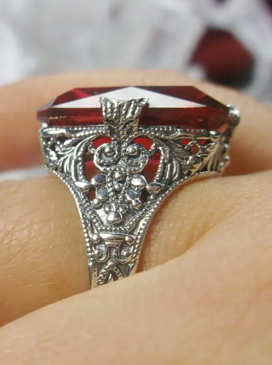 Red Ruby Ring, Size 5.5, Vintage Jewelry #D202 - Ready to Ship