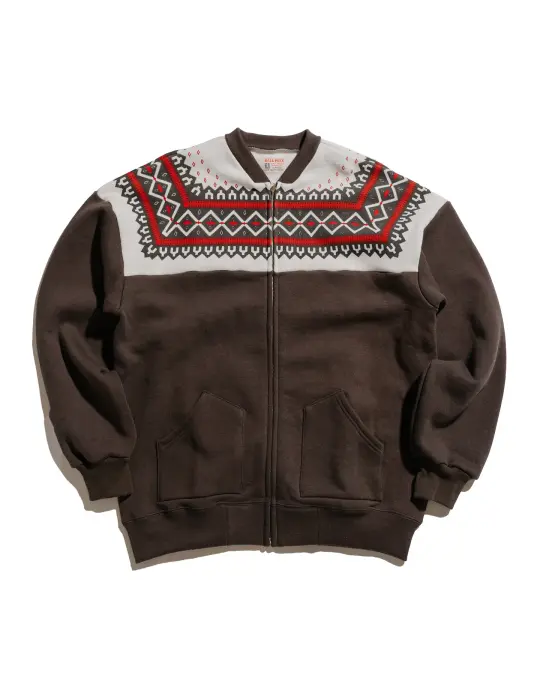 The Real McCoy’s MC24112 Printed Snow Pattern F/Z Sweatshirt Charcoal