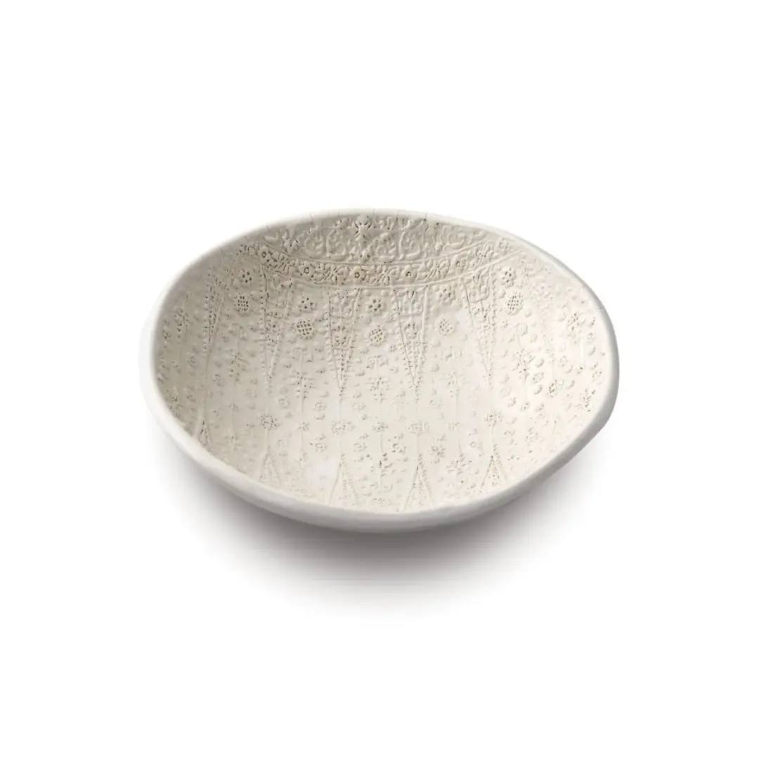 Offering Bowl in White Stoneware