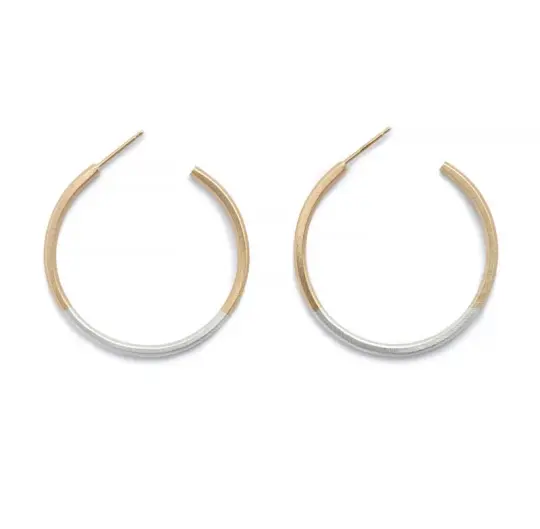 Koa Hoop Earrings - 14k gold