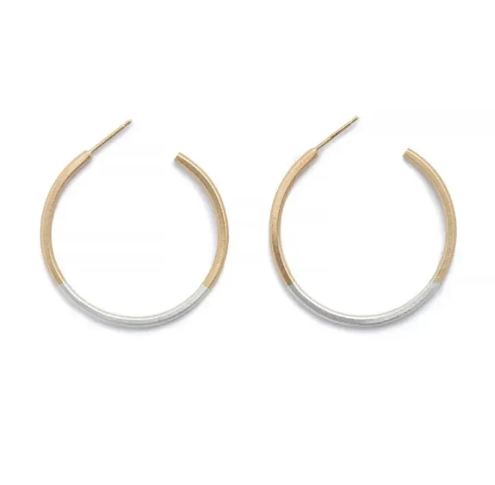 Koa Hoop Earrings - 14k gold