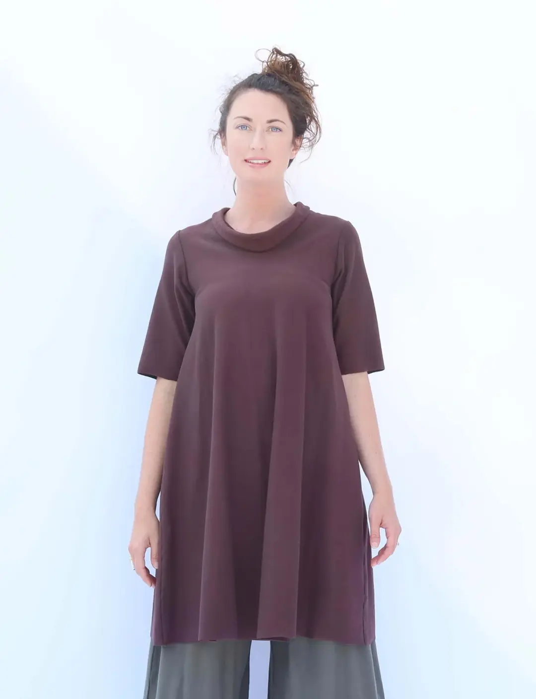 Low Cowl Wanderer Short Dress