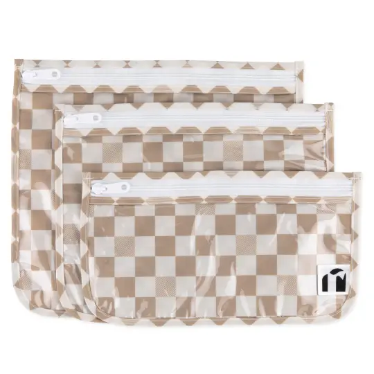 Clear Travel Bag 3 Pack: Sand Check