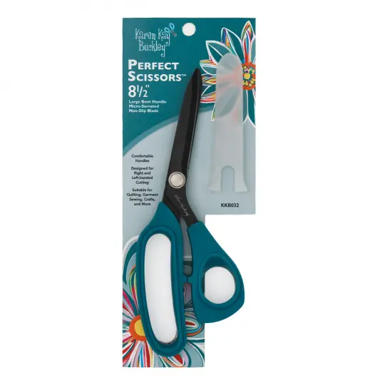 Perfect Scissors Dark Teal 8-1/2in Bent Handle Micro-Serrated Non-Slip Blade