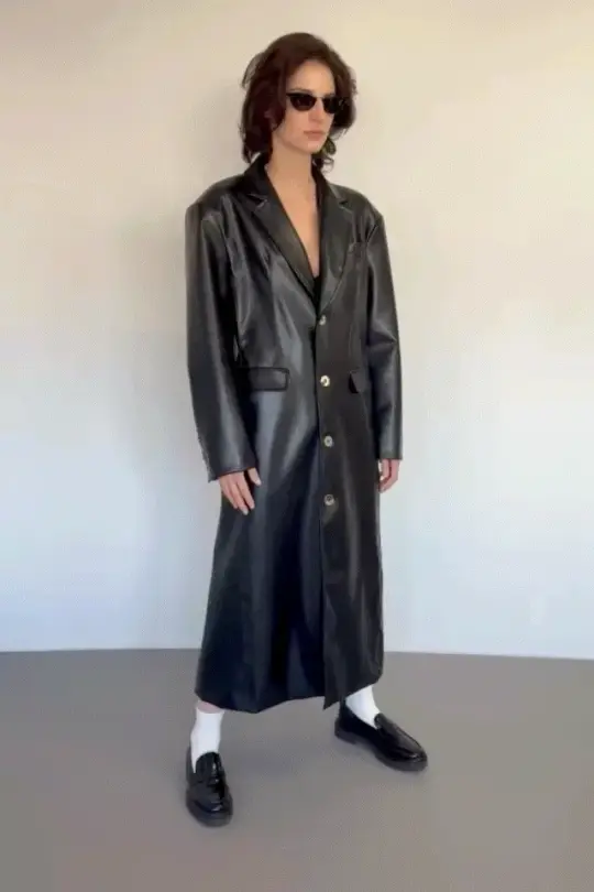 Unisex Matrix Jacket Plant Leather Black