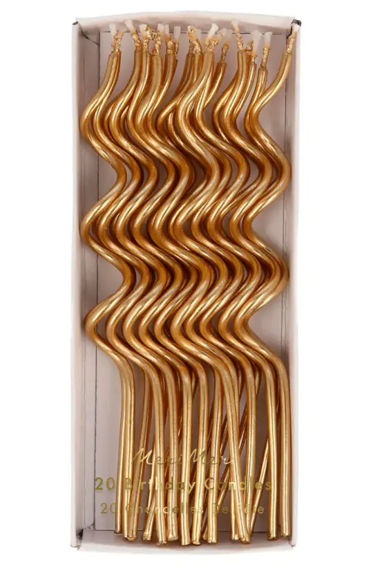 Meri Meri Gold Swirly Candles
