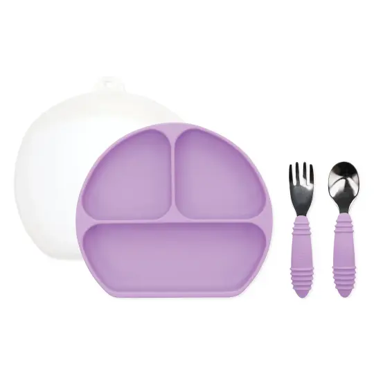 Grip Dish Essential Toddler 4-Piece Mealtime Set: Lavender
