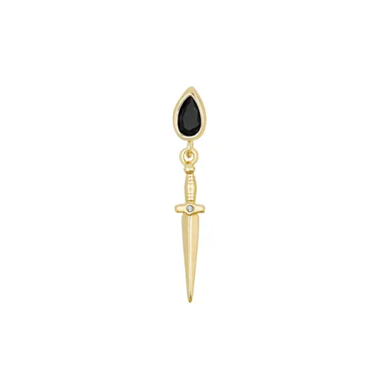 14K Dagger Earring