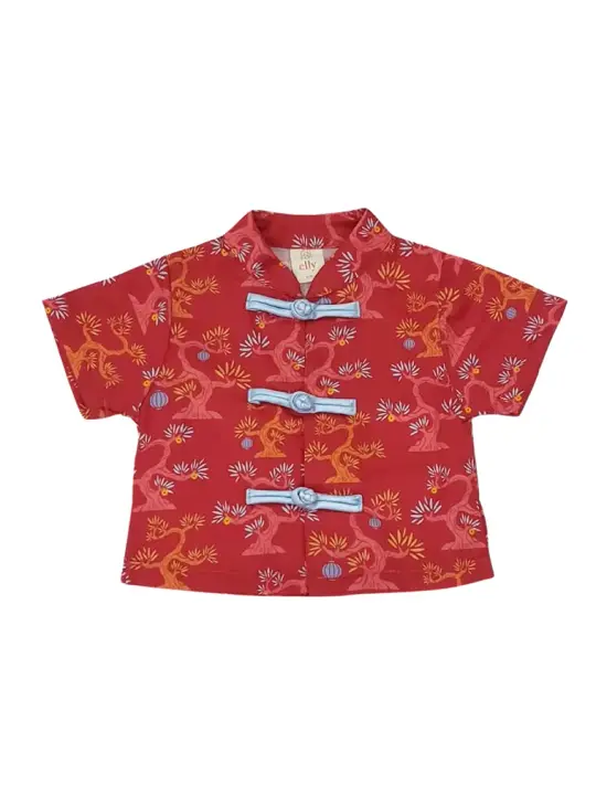 Tang Shirt - Red Lucky Bonsai