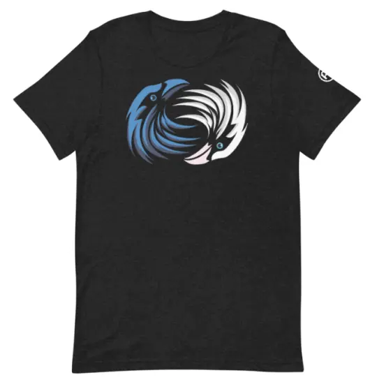 Black and White Raven Yin & Yang Unisexy T-Shirt