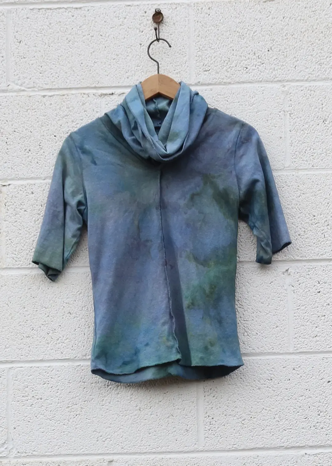 OOAK - Pilgrim Warrior Simplicity Cropped Shirt / XS / Med Hemp / Ice Dye (320)